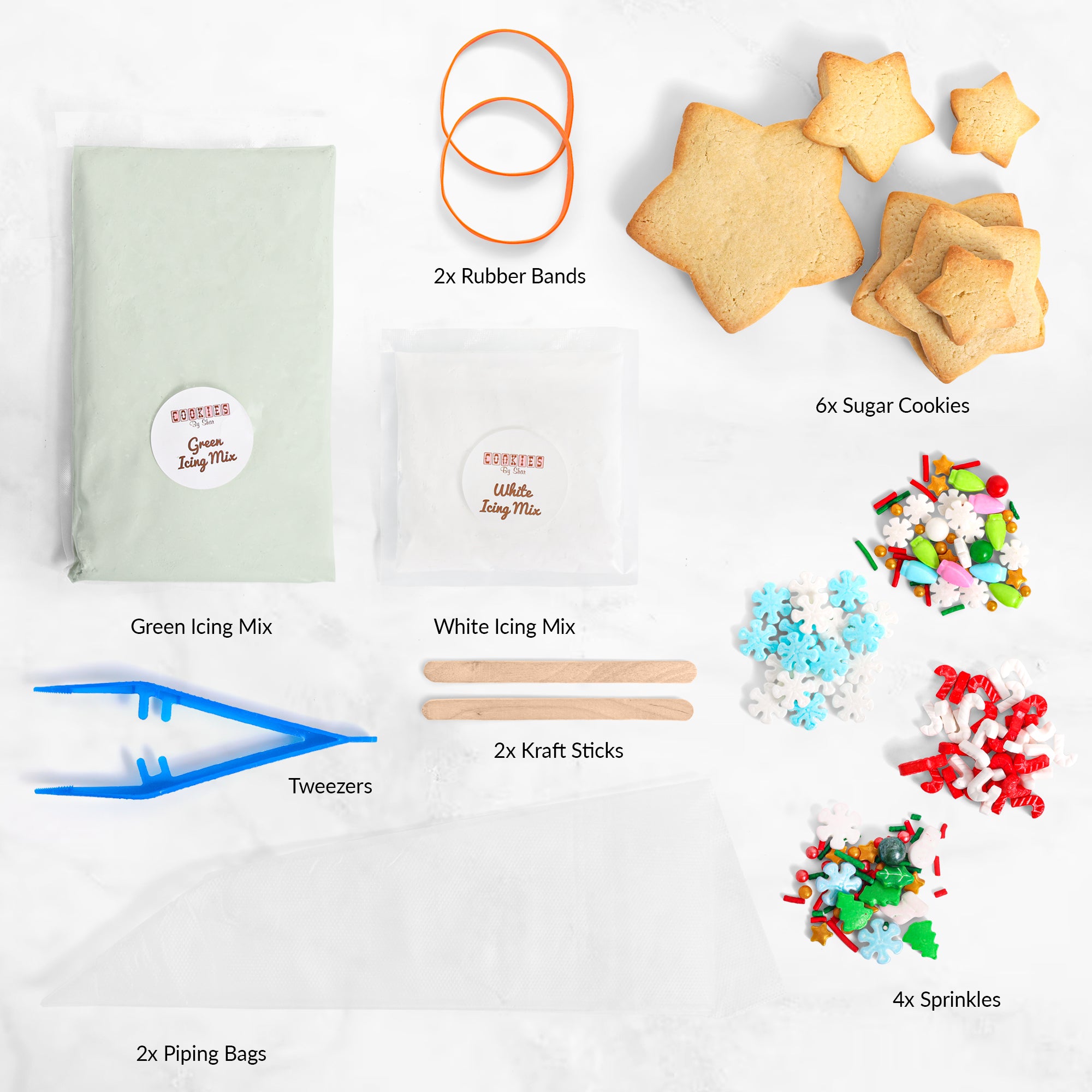 COOKIE DECO KITS : 3D Christmas Tree (8 cookies)