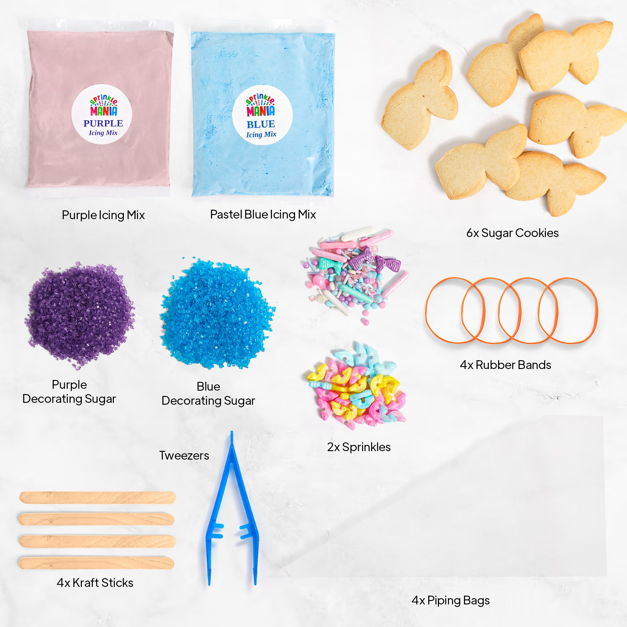 COOKIE DECO KITS : 6 Mermaid Tails